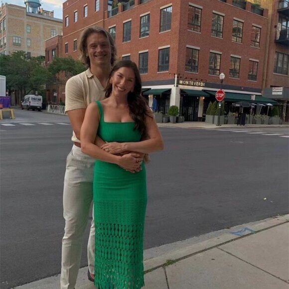 NWT $595 ALEXIS  South Scalloped Lace Knit Midi Dress - Green -  Size S - Picture 14 of 14